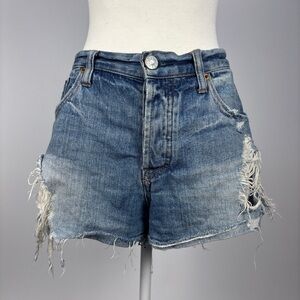Vintage-Inspired BDG TOMGIRL 29W Distressed Blue Denim Women's Shorts